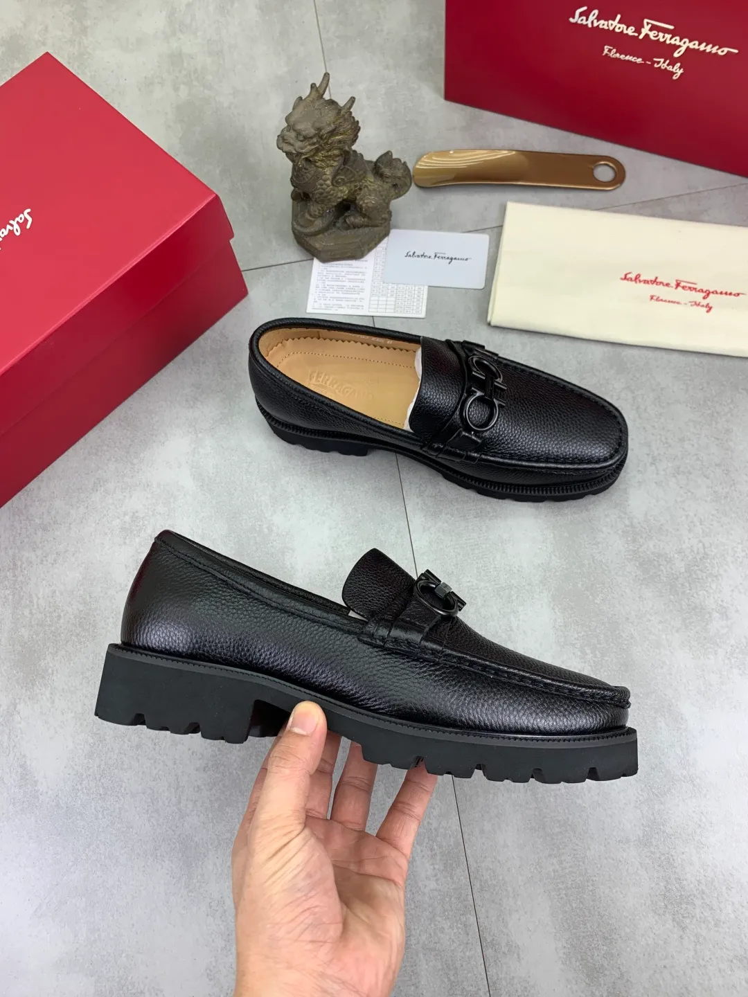 Men's men's shoes 💰P542 new high quality [Ferragamo/Ferragamo] latest model original imported calfskin, imported cowhide lining + original luxury metal buckle + original combination outsole Comparison without pressure Code number: 38-44 (45 customized)